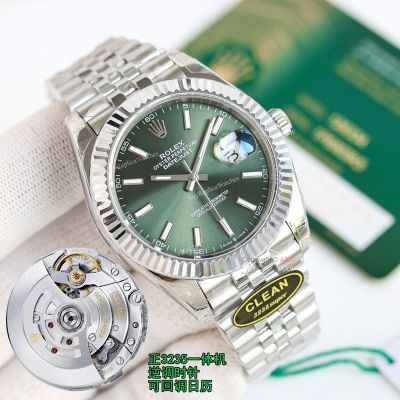 Clean Factory Rolex Datejust 3235 Green Face Watch 41mm 